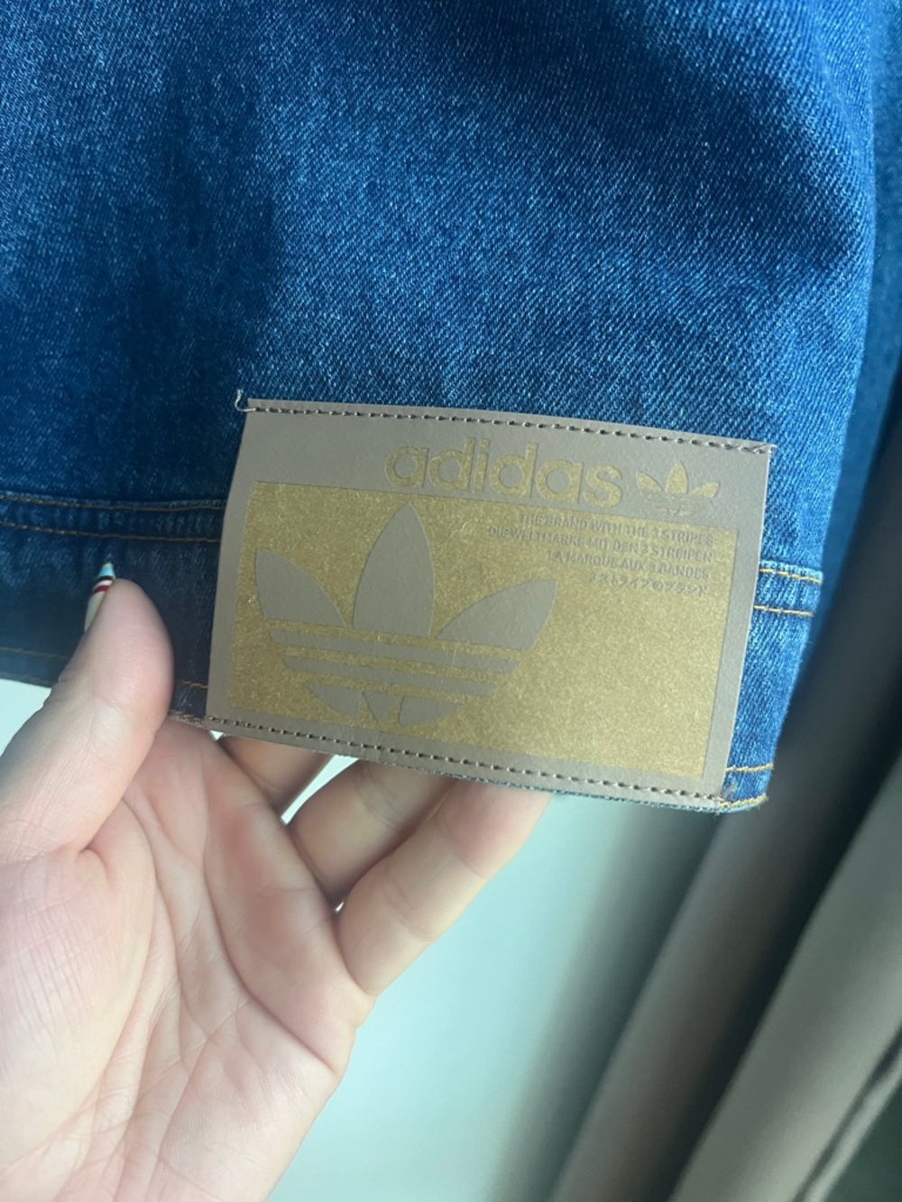 adidas Cherry Blossom Cropped Denim Jacket - Picture 5 of 9